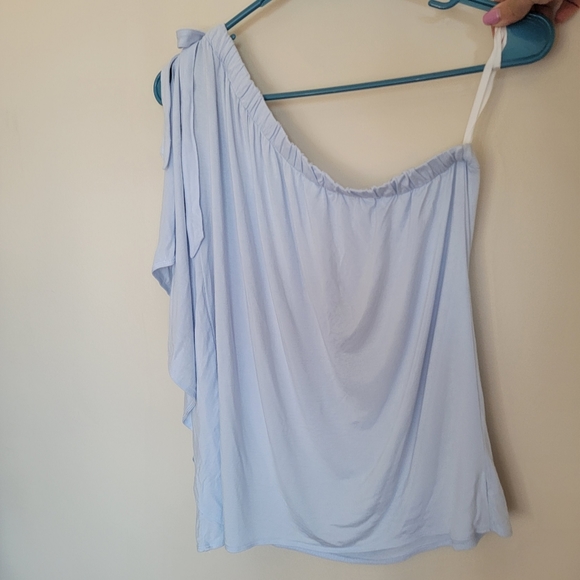Aritzia Babaton One Shoulder Top Baby Blue Small - Picture 5 of 9